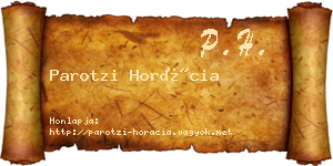 Parotzi Horácia névjegykártya